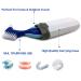 Denture Case with Cups, Toothbrush, and Holder for Travel - Blue | Dentures Container with Basket for Mouth Guard, Night Guard, Retainer - Hard Denture Organizer - Buy Online on GoSupps.com