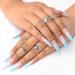 Sethain Glossy Glitter False Nails Green Fake Nail Rhinestone Long Full Cover Coffin Press on Nails for Women and Girls (Blue Shade) - Buy Online on GoSupps.com