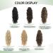 FINE PLUS 18 Claw Ponytail Hair Extension - Natural Wavy Highlights - Synthetic Hairpiece for Women - Blonde with Brown Highlights - Buy Online on GoSupps.com