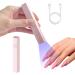 Mini UV Lamp for Gel Nails Small Nail Lamp Nail Dryer for Gel Nail Polish Portable 3W UV LED Lamp 20s/60s Timing Modes Nail Art Tool for Home DIY Gift for Women (Polygonal Pink)