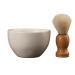 MyGrtfam 2 piece of beard care bowl brush set ceramic shaving shell shaving brush kit rich shaving soap foam cup Breitmund barber beard wet shaving cream cup of white/opulent garden
