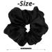 YEEPSYS Large Satin Scrunchy for Women - Elastic Ponytail Holder - Soft Hair Care - Black - Buy Online on GoSupps.com