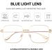 Dollger Blue Light Filter Glasses for Women | Thin Metal Frame | PC TV Gaming & Cell Phone | Stylish B Golden Design - Buy Online on GoSupps.com