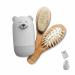 6-in-1 Baby Grooming Set Natural Wooden Hairbrush and Comb Nail Clippers Nail Scissors Nail File and Tweezers for Kids and Newborns in Nice Gift Box (White b)