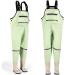 Ieilulu children's wathose adolescent children breast waden wademose fishing pants children with breast pocket and adjustable straps children fishing waders boots waterproof slipproof 29 green