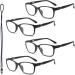 Hubeye 4 Pack Round Reading Glasses - Ultralight TR90 Black Frame Anti-Blue Light 3.0 Diopters for Men & Women - Buy Online on GoSupps.com