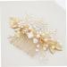 DOITOOL Hair Jewelry for Women Hair Accessories for Women Handmade Hair Combs Golden Hair Comb Tiara Crystal Headpiece Bridal Headwear Manual Headgear Rhinestone Bride - Buy Online on GoSupps.com
