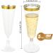 FVIEXE 100 Pack 5 Oz Disposable Plastic Champagne Flutes with Gold Rim - Ideal for Parties, Weddings & Events - Buy Online on GoSupps.com