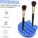 Housoutil 2 1 Makeup Brush Holder Makeup Cleaner Pad Facial Brush Silicone Holder Cosmetic Brush Cleaning Facial Scrubber Makeup Brush Drying Holder Brush Washing Mat Storage Box Silica Gel 11x10cm Blue - Buy Online on GoSupps.com