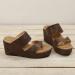Casual Platform Roman Women's Slippers - Summer Arch Support Beach Sandals for Bunion Correction - Travel Shoes Size 8.5 Brown - Buy Online on GoSupps.com