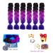 Buy Lila Jumbo Braid Extensions - 6Pcs 24 Kunsthaar Braiding Hair - Ombre Dark Purple & Black-Violet Blue - Buy Online on GoSupps.com