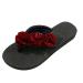Summer Flip Flops Wedges for Women Flower Sandals for Women Wide Flat Casual Beach Flip Flops Sandals for Women 6.5 Wine