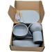 Baby Weaning Set | Toddler Feeding Kit with Silicone and Wood | Plate, Cup, Bowl, Spoon, Fork, Snack Cup Lid | Dusty Blue - Buy Online on GoSupps.com