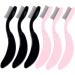 6 PCS Folding Eyelash Comb Stainless Lash Seperator Brow Comb Metal Teeth Eyebrow Mascara Applicator Eyelash Definer Arc Designed Cosmetic Brushes Tool for Define Lash (Black Pink)