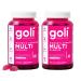 Goli Women's Multi Gummies - Complete Daily Multivitamin with All 13 Essential Vitamins Biotin Zinc - Supports Hair Skin Nails Immune System - Vegan Non-GMO - 60 Count (2 Pack)