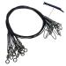 25-30 PCS Stainless Steel Fishing Wire Leader Line,19.68"/100-120Lb Heavy Duty Fishing Leader Line with Rolling Swivels Insurance Snap Connect Tackle Lures Rig or Hooks Black