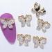 Dornail 5pcs Shiny Zircon 3D Butterfly Nail Charms - Gold Alloy Rhinestone Nail Art Decorations - Buy Online on GoSupps.com