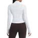 AVGO Women's Half Zip Long Sleeve Workout Shirt - Small White Space Dye - Buy Online on GoSupps.com