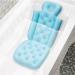 Bath Pillow Full Body  Bath Tub Pillow  Bath Cushion  Non-Slip Bath Tub Mat with Comfort Head Rest Back and Tailbone Support Buckle Fixed  for Adults and Children  93x40cm/37x16in Blue