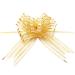 FRCOLOR 10pcs Wedding Pull Flower Large Bows Presents Garland Decor Golden Bows Christmas Flower Wedding Decoration Hand-Painted Large Gauze Flower Long Bow Wedding Car Golden 74.00X5.00X0.10CM