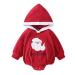 PythJooh Baby Girl Boy Christmas Romper Outfits Costumes Infants Fleece Merry Christmas Santas Hoodie Rompers for 0-24Months
