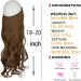 OMGREAT Ombre Halo Hair Extensions 20 Inch Curly Synthetic Hair Light Chestnut Brown - Heat Friendly Fiber - No Clip Headband - Buy Online on GoSupps.com