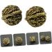 Frcolor Copper Walnut Hand Massage Balls - Deep Tissue Foot Massage Device | Retro Chinese Wenwan Handicraft - 3.5x3cm Golden - Buy Online on GoSupps.com