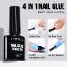 TOMICCA 4-in-1 Super Gel Nail Glue for Acrylic Nails - Nail Extension Gel with Base Coat, Flat Rhinestone and Foil Glue - 8ml - Buy Online on GoSupps.com