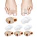 PGRODE Bunion Toe Separators Gel Bunion Corrector Soft Big Toe Spacers for Feet Women Men Toe Correct Elasticity Hammer Toe Straightener with 2 Loops (4 Nylon+4Gel)