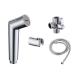 Sumerain pet shower dog shower attachment with a transformer made of solid brass flow regulation sprayer 2.4 m extra long hose chrome finish