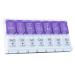 Pill dose 7 days 2 compartments tablet box 7 days in the evening 14 subjects removable weekly medication box pill box purple white