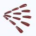 Brishow Long Ballerina False Nails - 24 Pure Color Acrylic Press-On Full Cover Nails for Women & Girls (Brown) | International Shipping Available - Buy Online on GoSupps.com