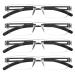 Cojwis 4 Pack frameworkless reading glasses for women and men light and convenient anti-blue light reading aid /tr90 glasses (4 black 3.50 multiplier_x) 4 black 3.5 x