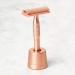 Eco-Friendly Jungle Culture Safety Razor & Stand | Reusable Rose Gold Metal Razor for Men & Women | Includes 10 Double Edge Blades - Buy Online on GoSupps.com