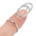 Natudeco Finger Nail Cover Ring Rhinestones Fingernail Opening Ring Nail Art Decoration Finger Tip Rings Nail Gift for Women Ladies(WHITE)