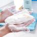 CUHZA 2 bath mesh 2 foam nets exfoliating washcloth shower sponge body exfoliating sponge removes dirt and oil from the skin smoother skin (blue brown) - Buy Online on GoSupps.com