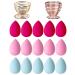 Make-up sponge 15 pcs beauty blender sponge foundation blending sponge with 2 pcs make-up blender holder stand perfect for liquid creams (color1)