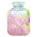 Rainbow Garden hot water bottle with soft fleece cover 2 litre hot water bag for hot and cold compresses