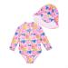 BONVERANO Baby Girls Swimsuit Toddler Bathing Suit Long-Sleeve Zipper One Piece Swimwear with UPF 50+ Sun Protection 18-24 Months Sunflower