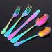Gold Cutlery Set for 4 Stainless Steel Dinner Set Reusable Flatware Set Knives Forks Spoons Tableware Set Fork and Spoon HUAN TAI (Color : Rainbow(103d)) - Buy Online on GoSupps.com