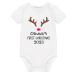 My First Christmas Baby Grow Outfit Vest Boy Girl | Personalised Baby Grows | 1st Xmas Gifts Newborn Unisex Babies Clothes For Boys Girls Vests Gender Neutral 6-9 Months SHORT SLEEVE