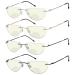 Eyekeper 4-pack borderless bifocal reading glasses Blue light blocking half-moon bi-focal reader 4-pack bifocal reading glasses with blue light blocking 1.75 x
