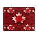 Canada Red Maple Leaf Flannel Non-Slip Floor Mat - Comfortable Lint-Free Relieving Foot Pressure Suitable for Many Occasions Size: 63x48 Inches