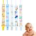 5 pieces baby pacifier chain girl boy bpa-free pacifier band fabric girl boy pacifier chain nuckel chain fit most pacifiers and bite toys