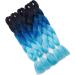 SEGO 5 Packs 24 Afro Braid Hair Extensions - Crochet Synthetic Hair in Black Dark Blue & Light Blue | International Shipping - Buy Online on GoSupps.com