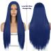Buy Women s Dark Blue Lace Front Wig - Atayou Long Straight Synthetic Wig for Cosplay & Halloween - 5x2 Inches Tip (Blue 382) - Buy Online on GoSupps.com