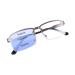 WANWAN Half Frame Progressive Multifocus Blue Light Blocking Reading Glasses Anti-Reflective Metal Frame Men Readers Coffe 2.5 x