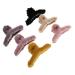 Heallily 6Pcs fury hair grip clip plush hair catch brace jawstin for women half bread roll hair needle french design clasps for new year Christmas sock filling