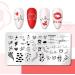 Nail Stamping Plate Set - Heart & Lines Theme for Perfect Manicure | International Shipping Available - Buy Online on GoSupps.com