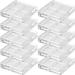 LALAFINA 10pcs Eyeshadow Boxes Compartment Eyeshadow Organizer Lipstick Containers 6x6cm Transparent
